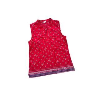 Talbots M bandana top tank short sleeve red blue classic Americana USA summer